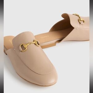 Quince Horsebit Leather Slip-On Loafer Mules NWOT